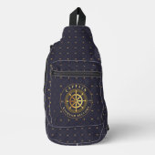 Goud Schip Wiel Sling Bag (Voorkant)