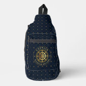Goud Schip Wiel Sling Bag (Voorkant)