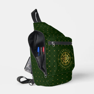 Goud Schip Wiel Sling Bag
