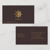 Goud Schip Wiel Visitekaartje (Voorkant / Achterkant)