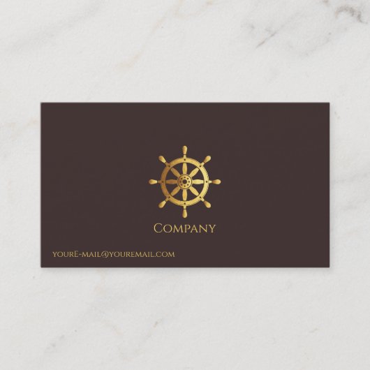 Goud Schip Wiel Visitekaartje (Voorkant)
