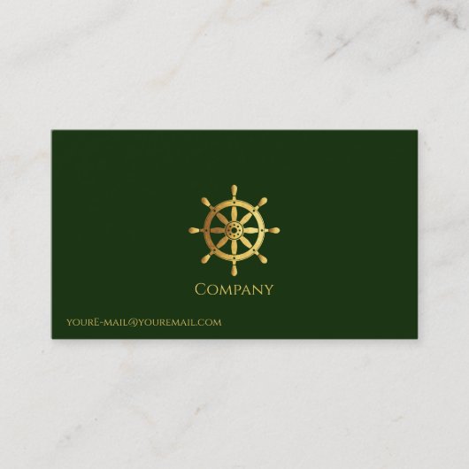 Goud Schip Wiel Visitekaartje (Voorkant)
