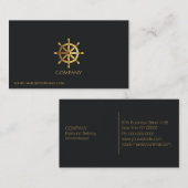 Goud Schip Wiel Visitekaartje (Voorkant / Achterkant)