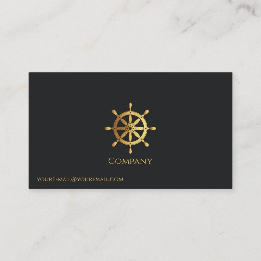 Goud Schip Wiel Visitekaartje (Voorkant)