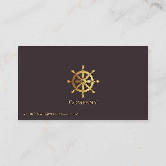 Goud Schip Wiel Visitekaartje (Voorkant)