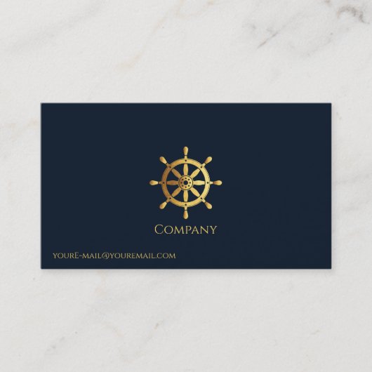 Goud Schip Wiel Visitekaartje (Voorkant)