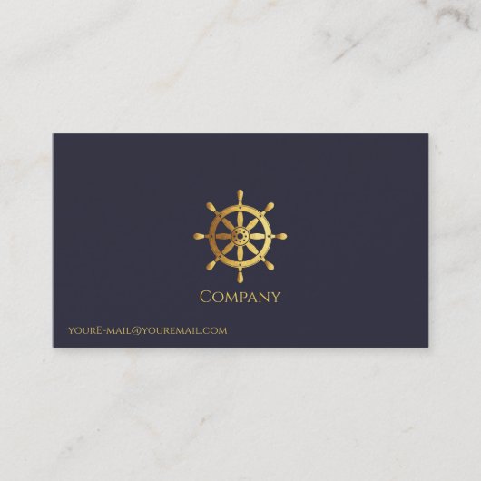 Goud Schip Wiel Visitekaartje (Voorkant)