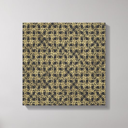 Goud Scratch grijs/donker Moderne Glam Mode Canvas Afdruk (Voorkant)
