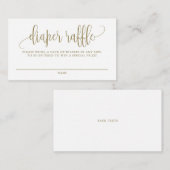 Goud  Script Baby shower Luier Raffle Informatiekaartje (Voorkant / Achterkant)