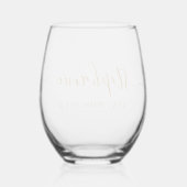 Goud Script Beste Moeder ooit Script Monogram Wijnglas Zonder Voet (Achterkant)