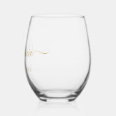 Goud Script Beste Moeder ooit Script Monogram Wijnglas Zonder Voet (Links)