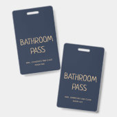 Goud Script Blauw Terug naar School Badkamer Hall  Badge (Voor- en achterkant)