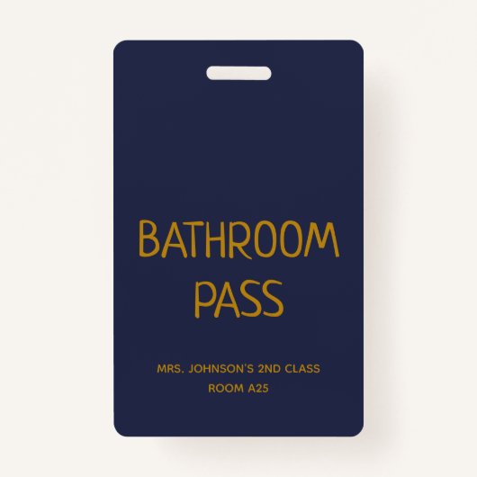 Goud Script Blauw Terug naar School Badkamer Hall  Badge (Voorkant)