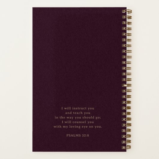 Goud Script Bourgogne Lederen Kijk Bijbel Studie Notitieboek (Achterkant)