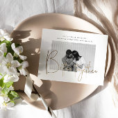 Goud Script Een foto Bewaar het datum Verloving Briefkaart