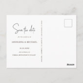 Goud Script Een foto Bewaar het datum Verloving Briefkaart (Achterkant)