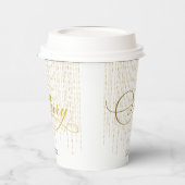 Goud Script Glitter Rood Wit Familie Kerstmis Papieren Bekers (Links)