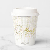 Goud Script Glitter Rood Wit Familie Kerstmis Papieren Bekers (Achterkant)