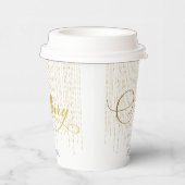 Goud Script Glitter Rood Wit Familie Kerstmis Papieren Bekers (Rechts)