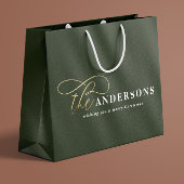 Goud script groen, modern, minimaal kerstfeest groot cadeauzakje