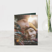 Goud script groene vlekvormer 1 foto Kerstmis Feestdagen Kaart (Voorkant)