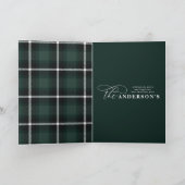 Goud script groene vlekvormer 1 foto Kerstmis Feestdagen Kaart (Binnen)