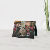 Goud script groene vlekvormer 1 foto Kerstmis Feestdagen Kaart (Voorkant)