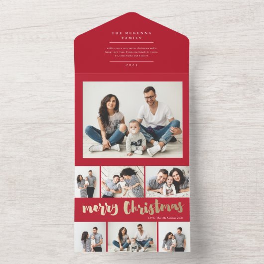 Goud script maakt kerstfeestelijke feestelijke fee all in one uitnodiging (Binnen)