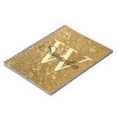 Goud Script Monogram Frost Glitter Notitieboek (Linkerzijde)