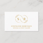 Goud Script Monogram Modern Professioneel Visitekaartje (Voorkant)