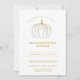 Goud Script Pompoen Friendsgiving Thanksgiving Kaart
