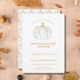 Goud Script Pompoen Thanksgiving Friendsgiving Kaart