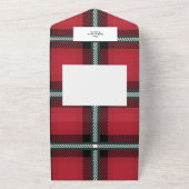 Goud script: rode kersttaartenfoto all in one uitnodiging (Buitenkant)