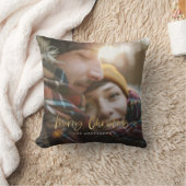 Goud script: rode kersttaartenfoto kussen (Deken)