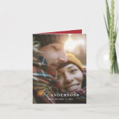 Goud script rode vlekvormer 1 foto Kerstmis Feestdagen Kaart (Voorkant)