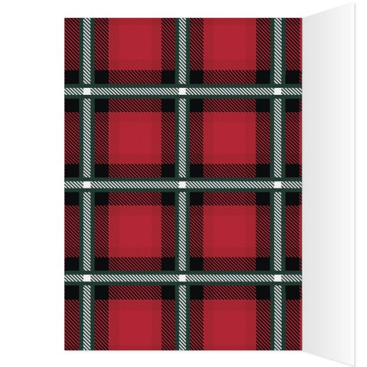 Goud script smaakvol kerstfeest rode tartan fototo (Binnen (Links))