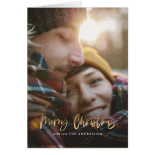 Goud script smaakvol kerstfeest rode tartan fototo