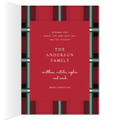 Goud script smaakvol kerstfeest rode tartan fototo (Binnen (Rechts))