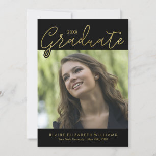 Goud Script Typografie Graducement Mededelingen Aankondiging
