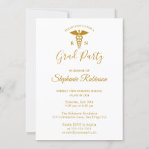 Goud Script Verpleegkunde School Afstuderen Modern