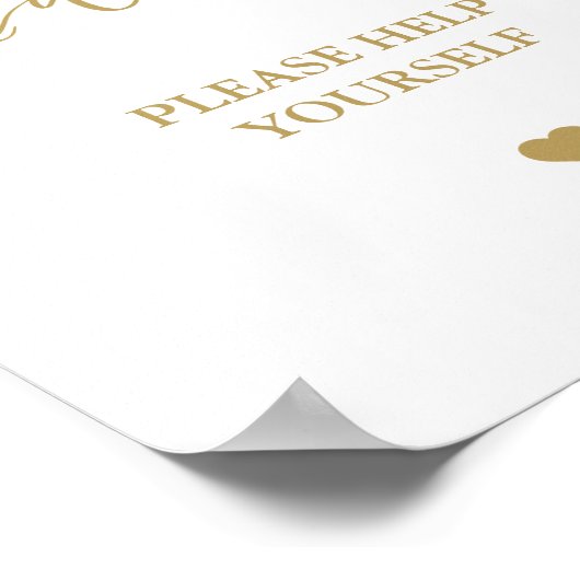 Goud Script Voor de kiddos Wedding Favors Sign Poster (Hoek)