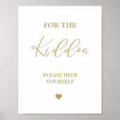 Goud Script Voor de kiddos Wedding Favors Sign Poster (Voorkant)
