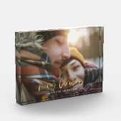 Goud script vrolijk kerstvakantie fotoblokken (Links)