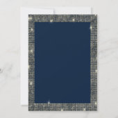 Goud Sequins Gradup Navy Blue Afstuderen Kaart (Achterkant)