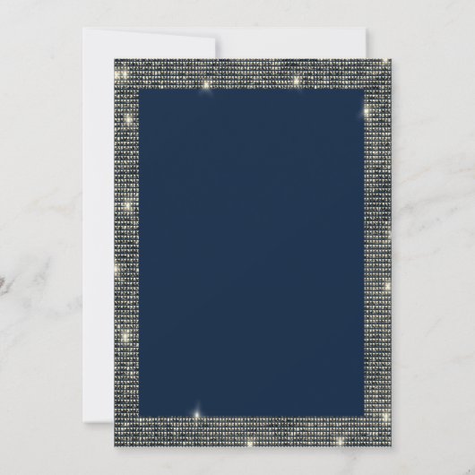 Goud Sequins Gradup Navy Blue Afstuderen Kaart (Achterkant)