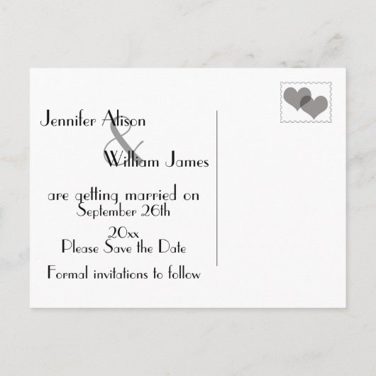 Goud Shaded Gatsby Art Deco Bruiloft Save the Date Aankondigingskaart (Achterkant)