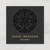 Goud Shri Yantra Reiki Master Vierkante Visitekaartje (Voorkant)