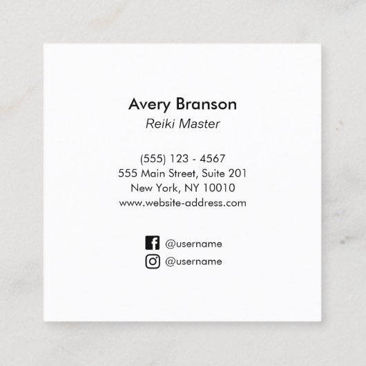 Goud Shri Yantra Reiki Master Vierkante Visitekaartje (Achterkant)