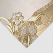 Goud Sierlijk Bloemmotief Tissuepapier (Detail)