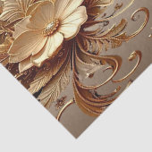 Goud Sierlijk Bloemmotief Tissuepapier (Detail)